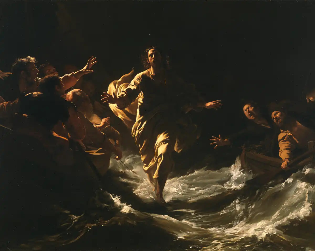 Jesus Walking on Water - Divine Light - Christian artwork collection