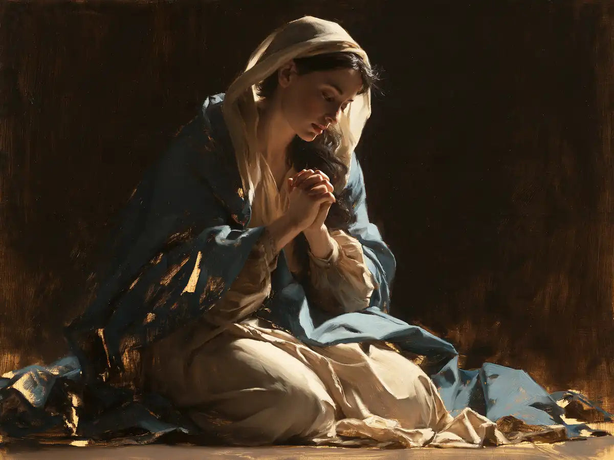 Virgin Mary in Prayer - Christian artwork collection