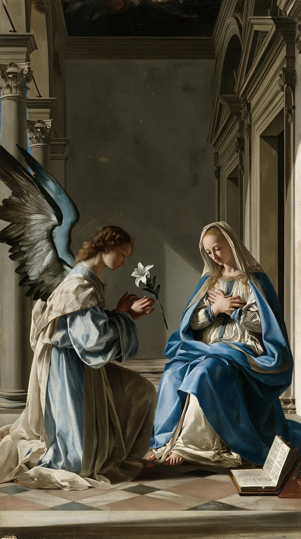 the Annunciation in Florentine Renaissance style in Florentine Renaissance style, portrait Christian artwork no. 4