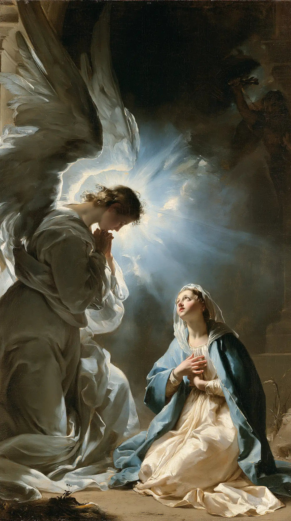 Gabriel in radiant light at the Annunciation in Gabriel in Radiant Light style, portrait Christian artwork no. 7