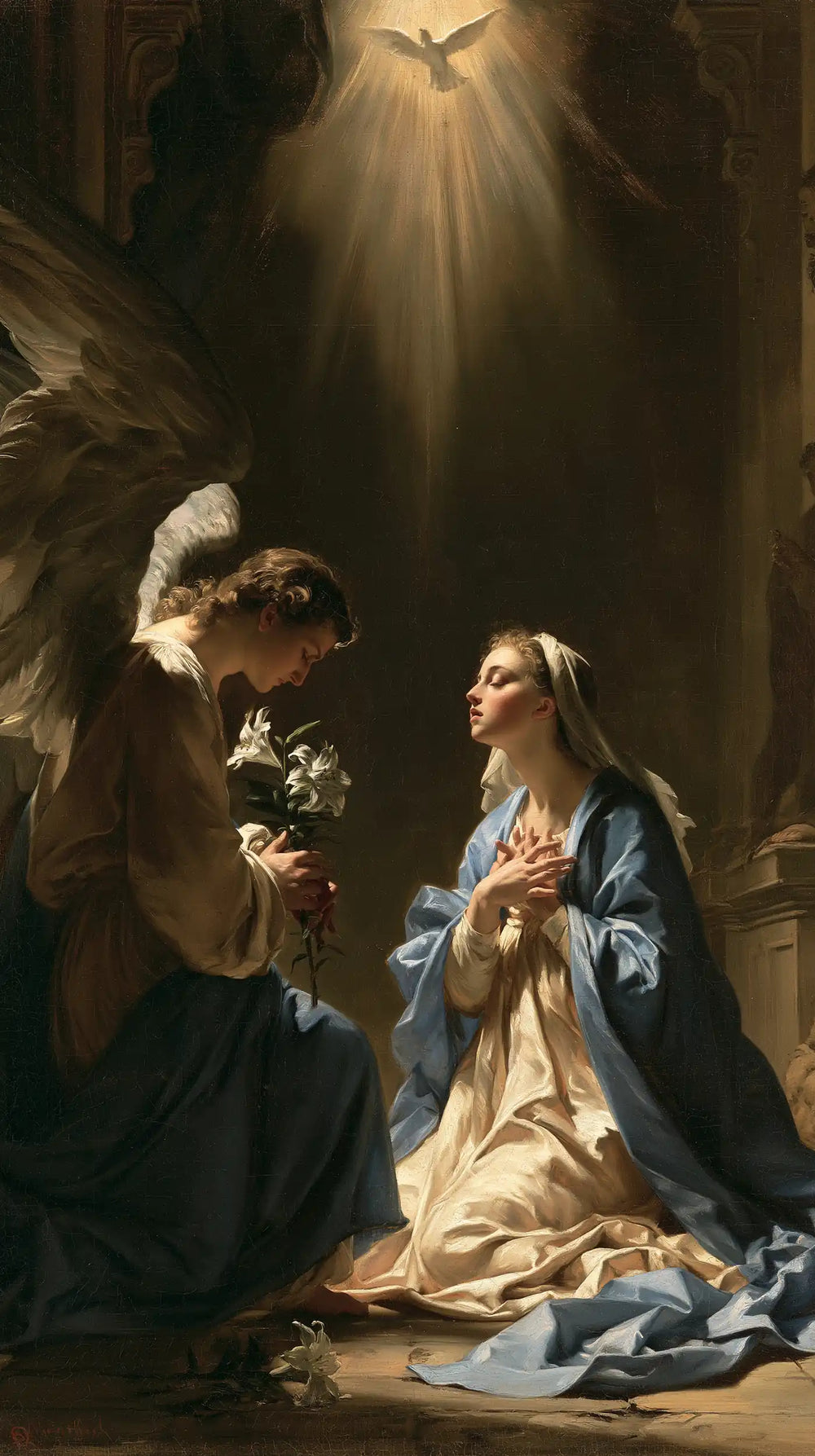 the Annunciation with the Holy Spirit in The Holy Spirit style, portrait Christian artwork no. 6