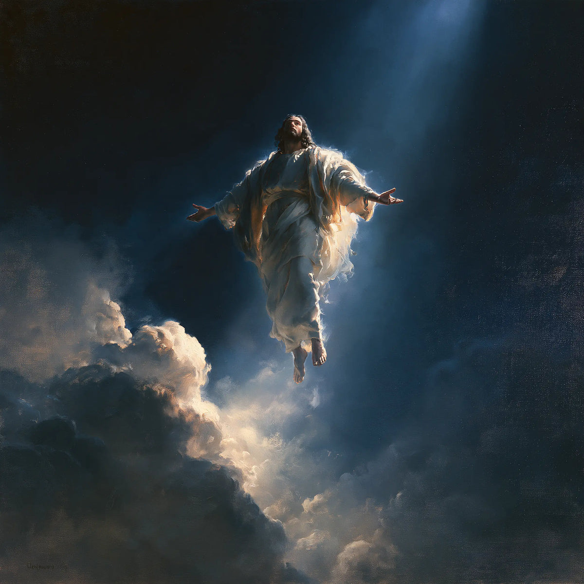 The Ascension of Jesus Christ - Midnight Blue Chiaroscuro · Square n° 2