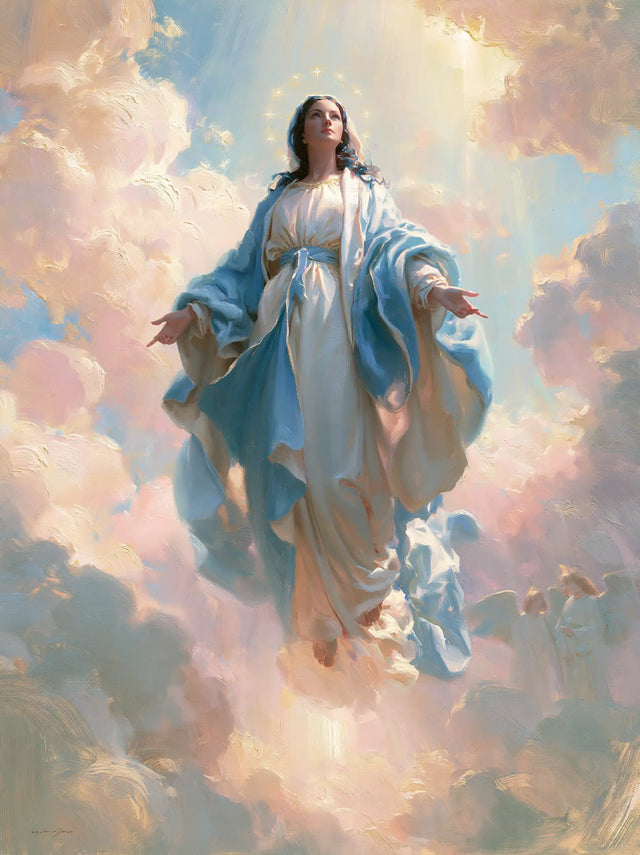 The Assumption of Mary — Azure in Rose Reflections