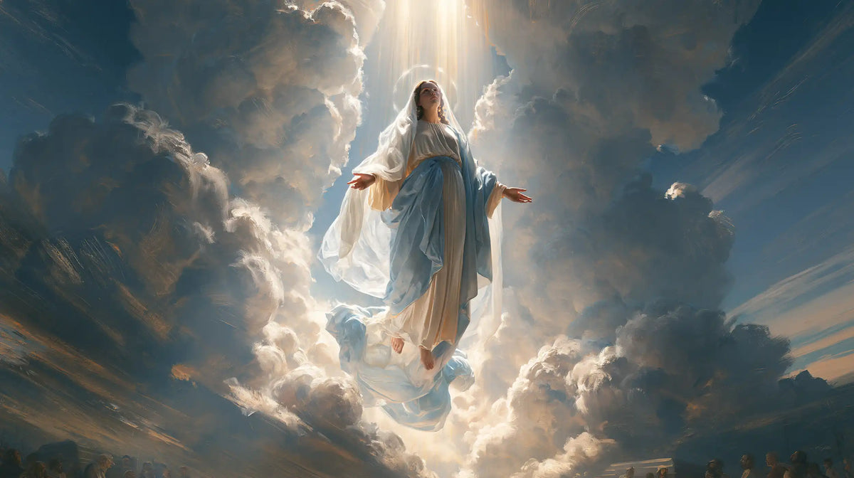 The Assumption of Mary — Ivory in the Rift of Blue