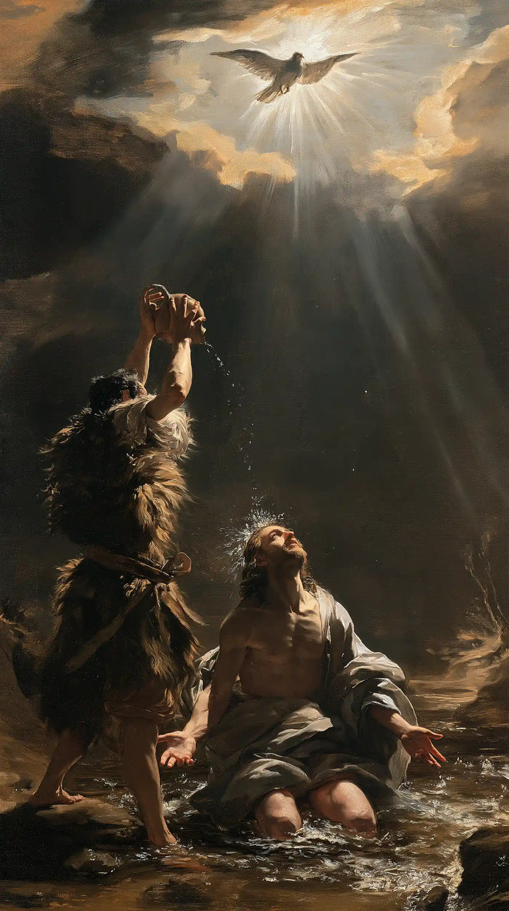 The Baptism of Jesus – Theatrical Baroque · Kneeling in the Jordan · Portrait no. 3