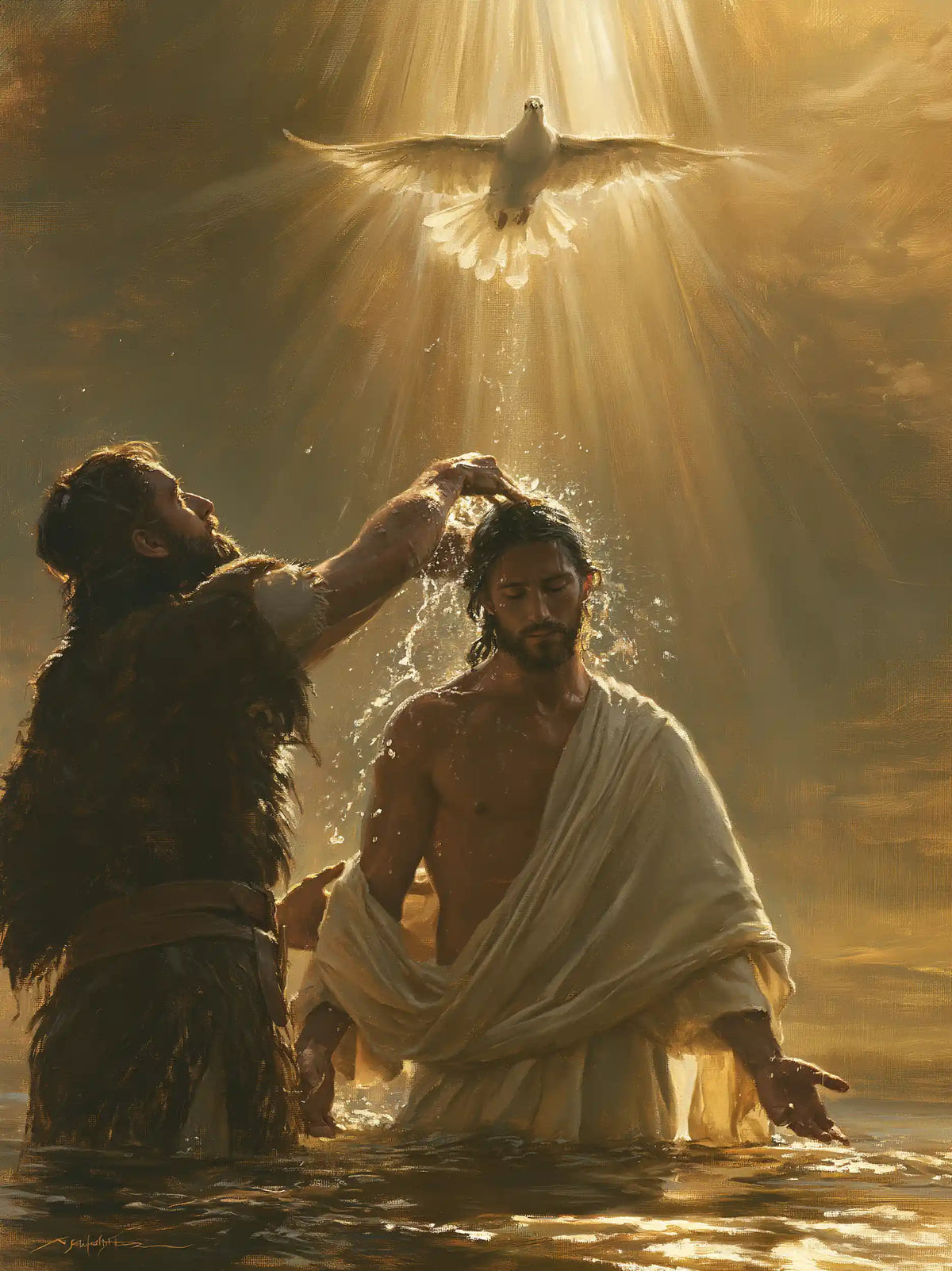 The Baptism of Jesus – Sacred Gold · Standing in the Jordan · Portrait no. 6