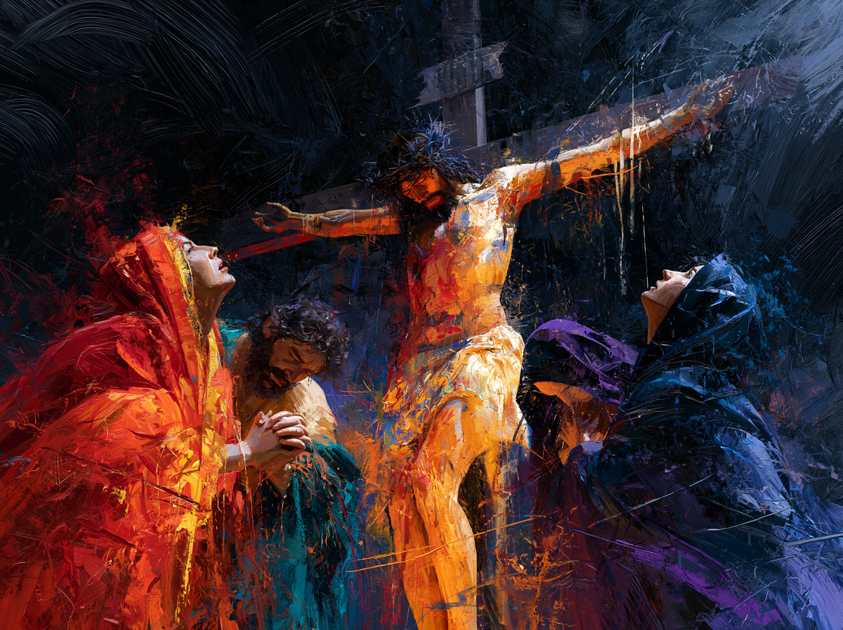 The Crucifixion — The Red Gaze toward the Blue Night
