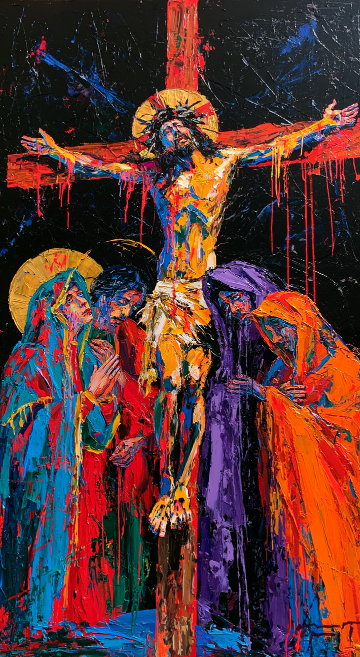 The Crucifixion — The Long Cloaks beneath the Yellow Halo