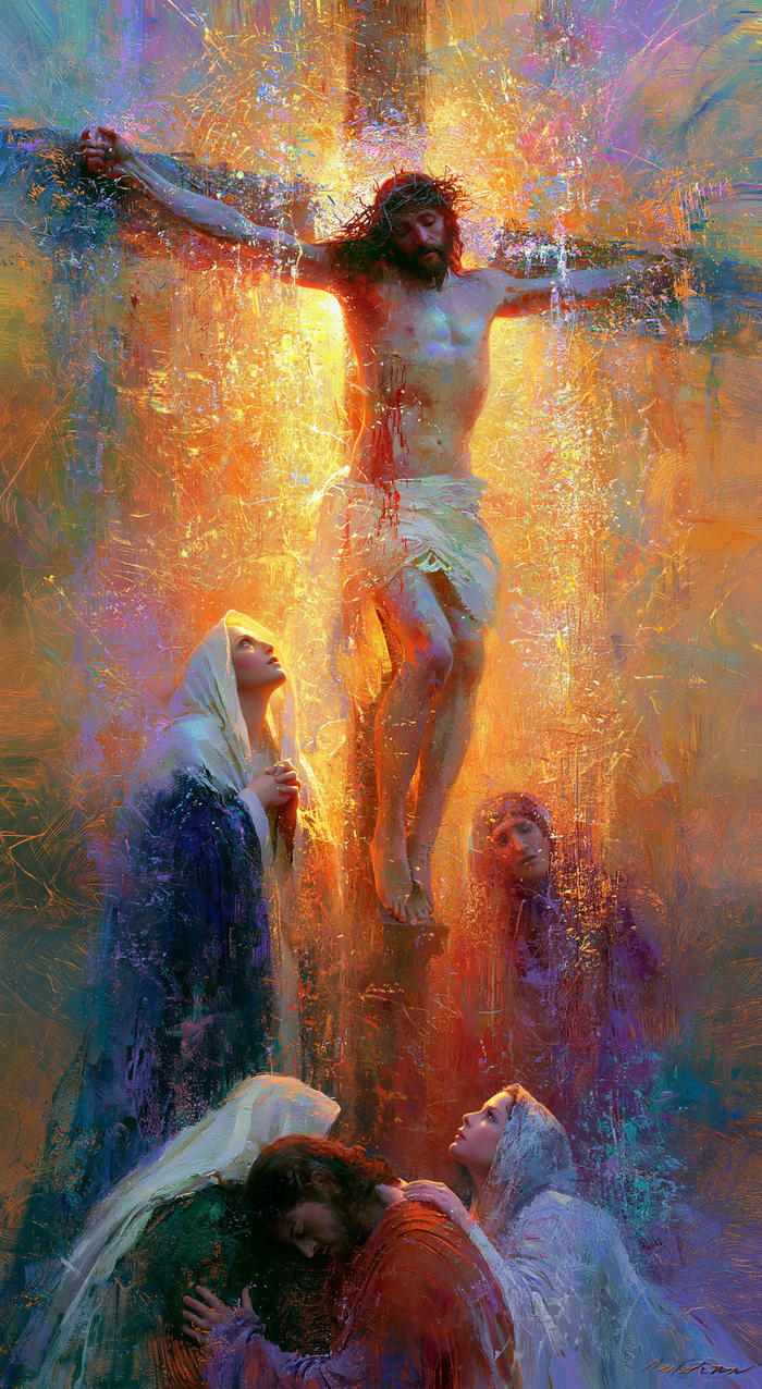 The Crucifixion — The Bowed Forehead beneath Gentle Light