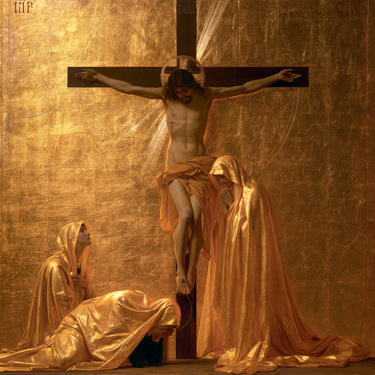 The Crucifixion — The Bowed Forehead among Golden Folds