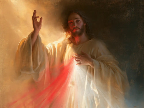 Jesus expressing compassion and divine mercy in Compassion and Mercy style, landscape Christian artwork no. 5