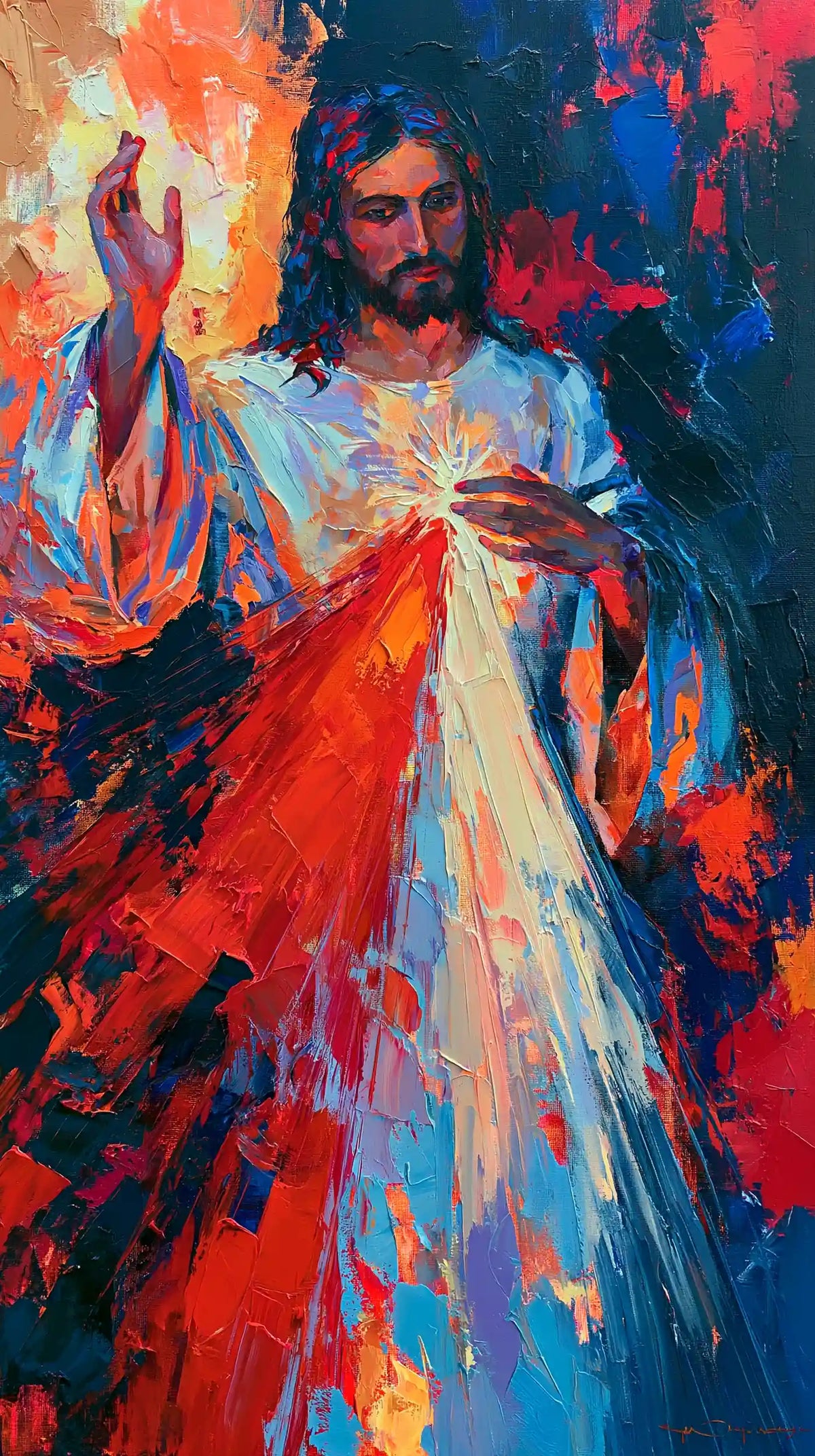 Divine Mercy Jesus – Expressionist · Portrait no. 1