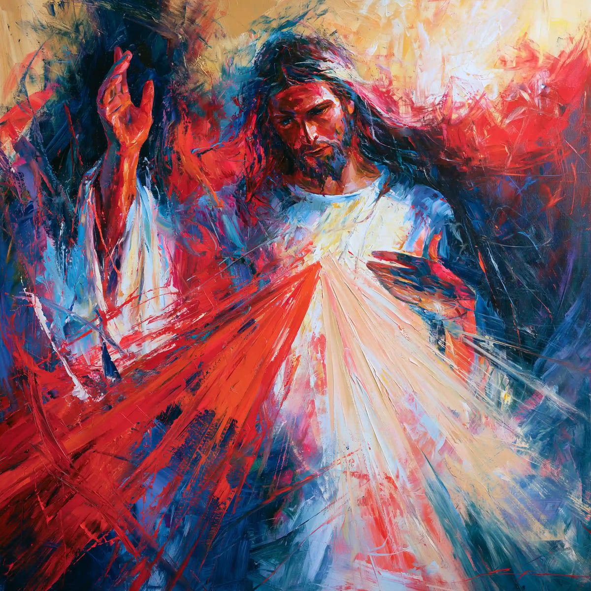 Divine Mercy Jesus – Expressionist · Square no. 5