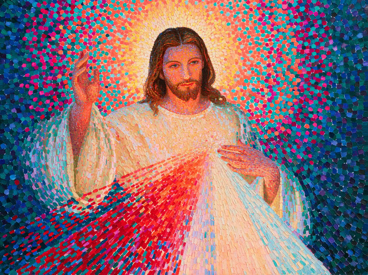 Divine Mercy Jesus – Pointillist & Neo-Impressionist · Landscape no. 1