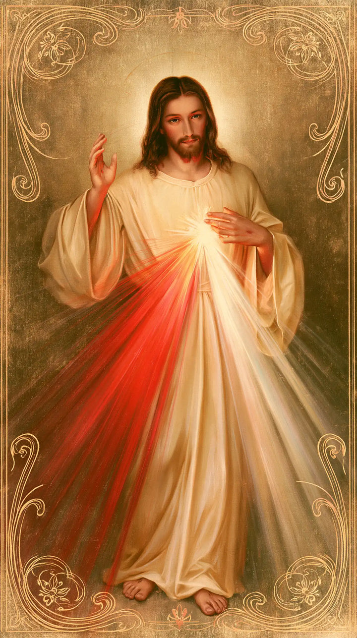 Divine Mercy Jesus — Grace Within Four Scrolls
