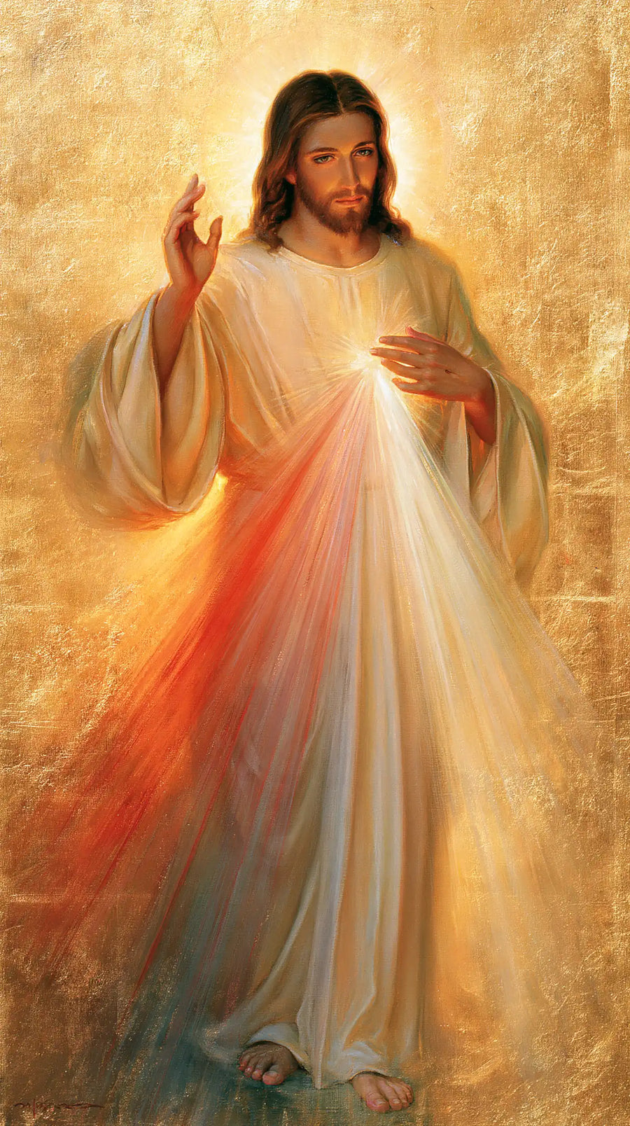 Divine Mercy Jesus - Sacred Gold · Portrait n° 15