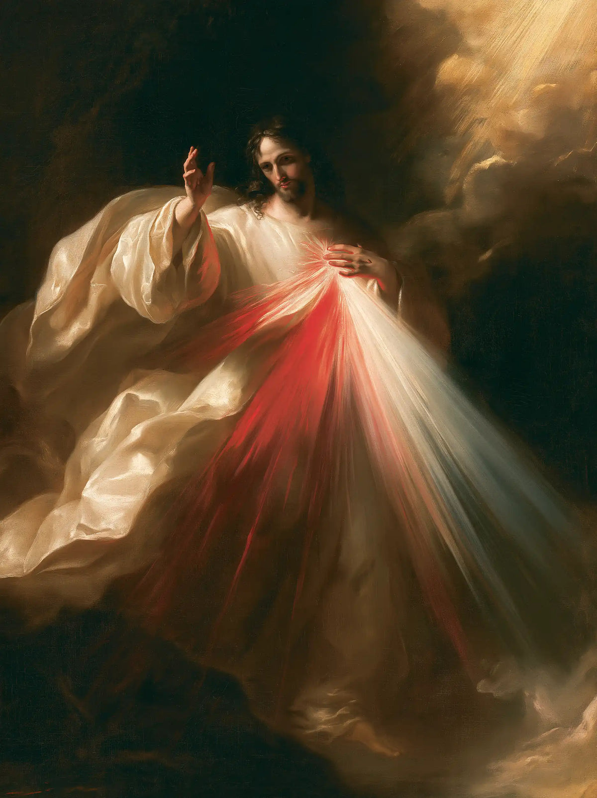 Divine Mercy Jesus — The Flight of White Folds