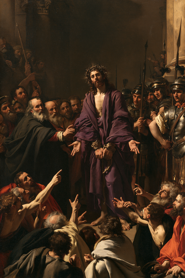 Ecce Homo — Lowered Palms Before Raised Arms