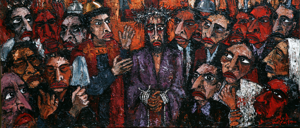 Ecce Homo — The Fixed Gaze in Dark Texture