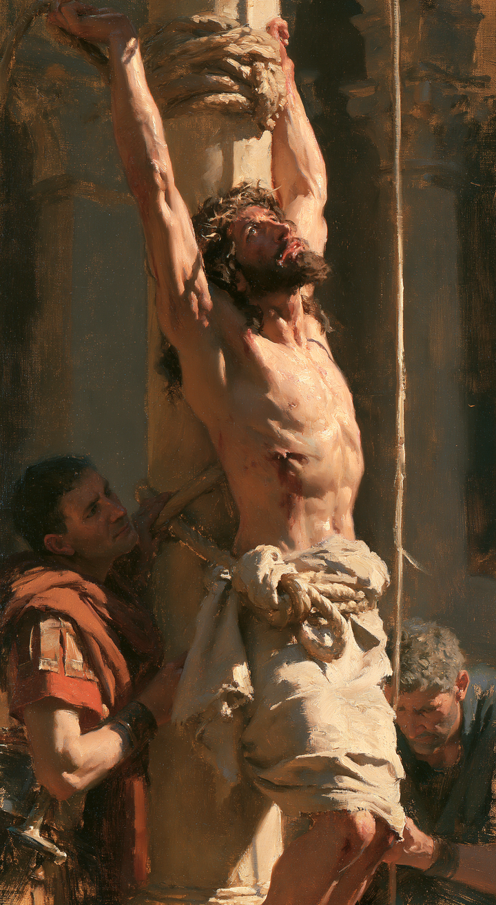 The Flagellation of Christ — The Gaze Above the Stone