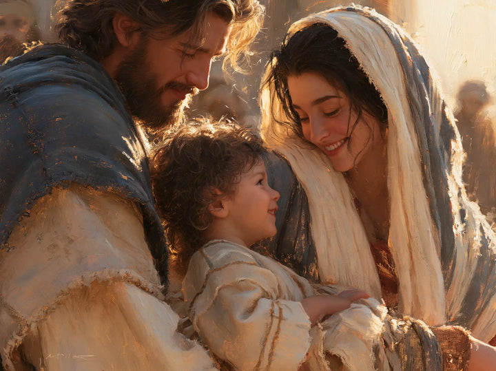 The Holy Family — Joy Beneath the White Veil