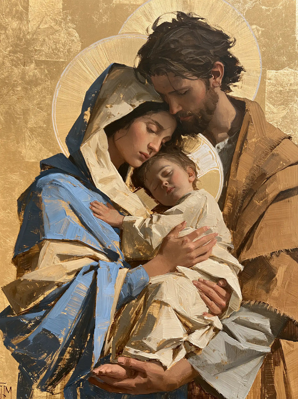 The Holy Family — The Kiss Beneath Overlapping Halos