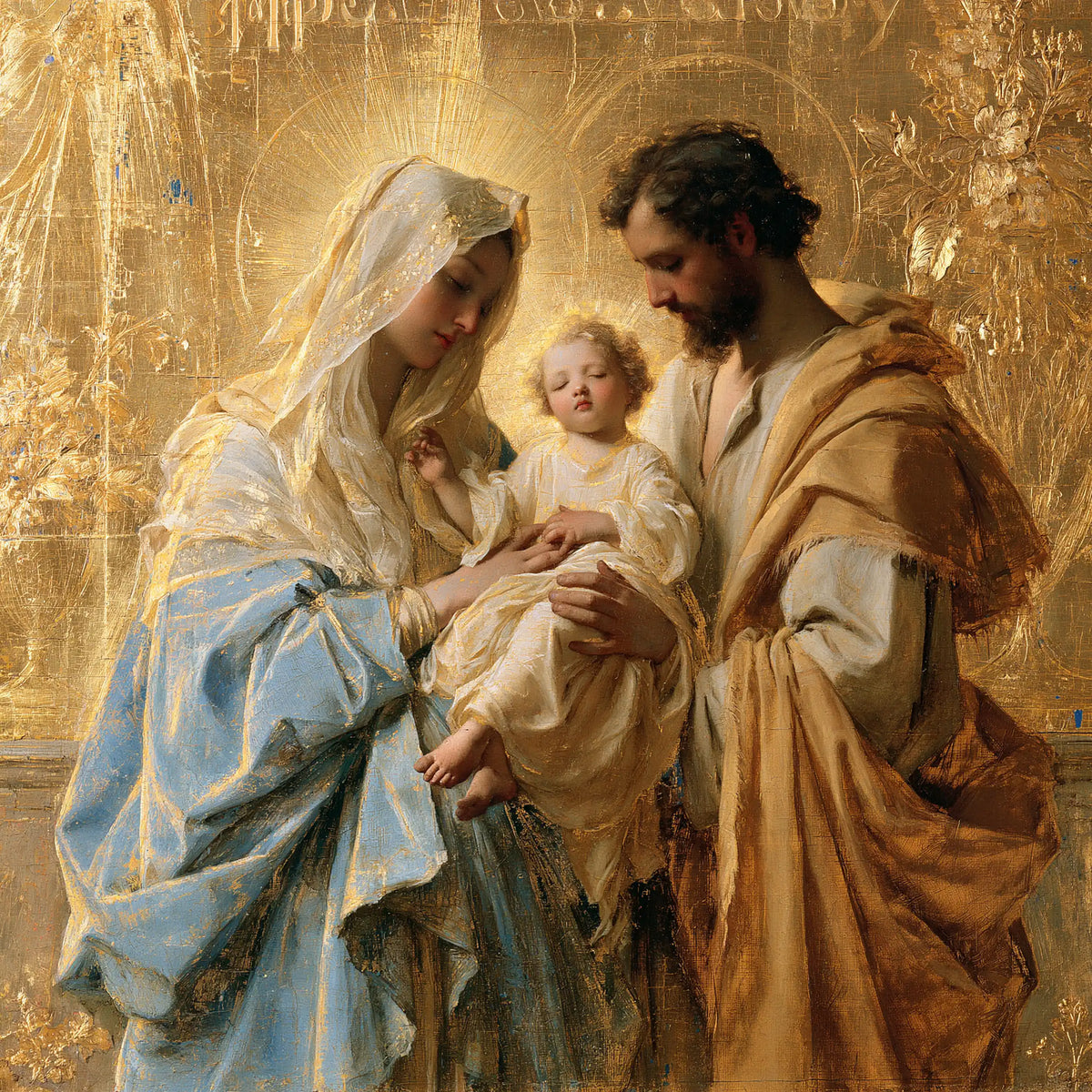 The Holy Family — Awakening in Golden Radiance