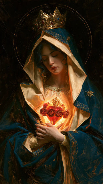Immaculate Heart of Mary - Black and Gold · Portrait n° 6