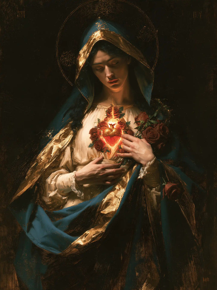 Immaculate Heart of Mary - Black and Gold · Portrait n° 14