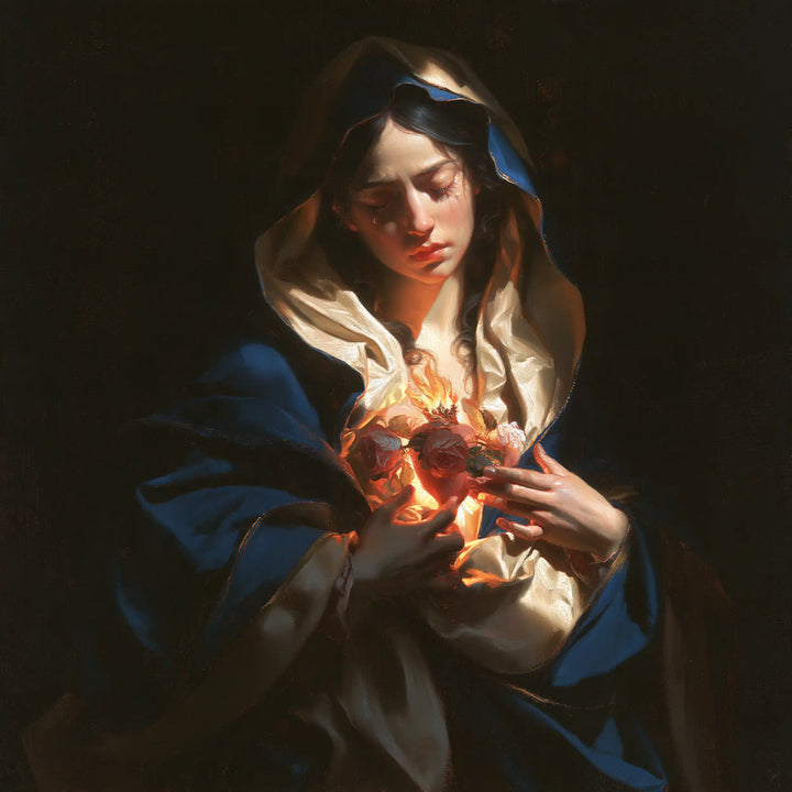 Immaculate Heart of Mary - Caravaggio Tenebrism · Square n° 11