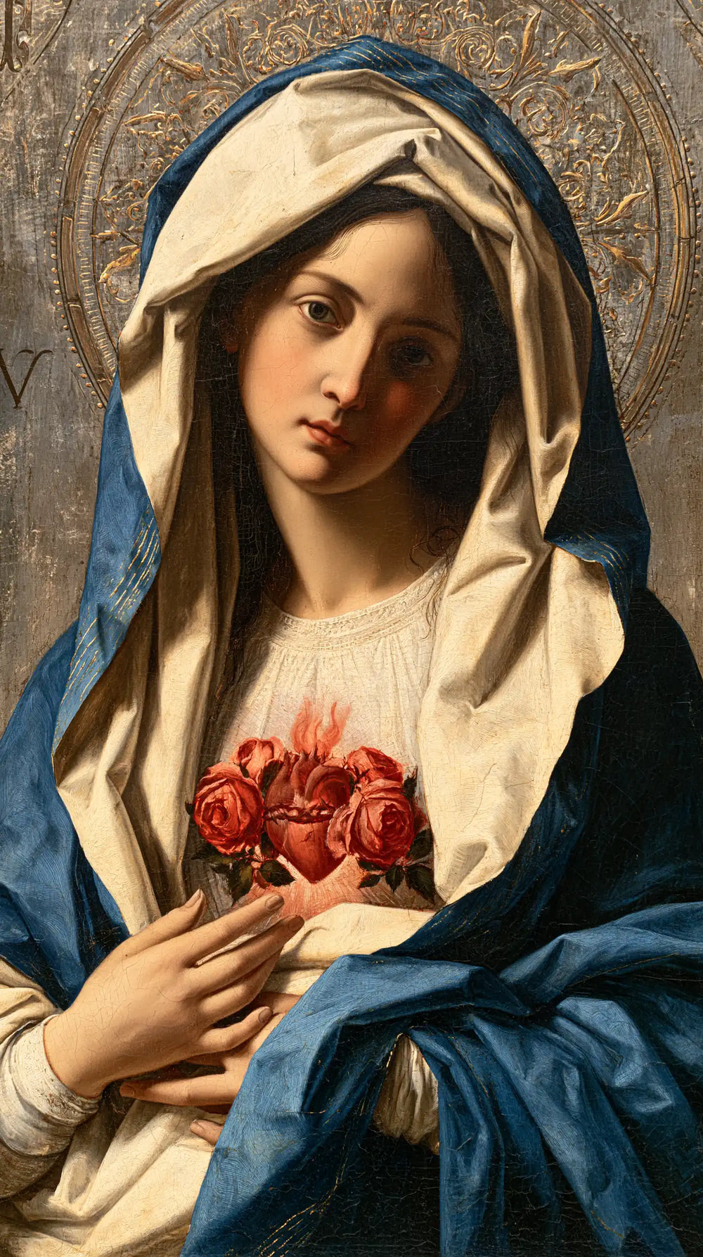 the Immaculate Heart of Mary in Florentine Renaissance style in Florentine Renaissance style, portrait Christian artwork no. 4