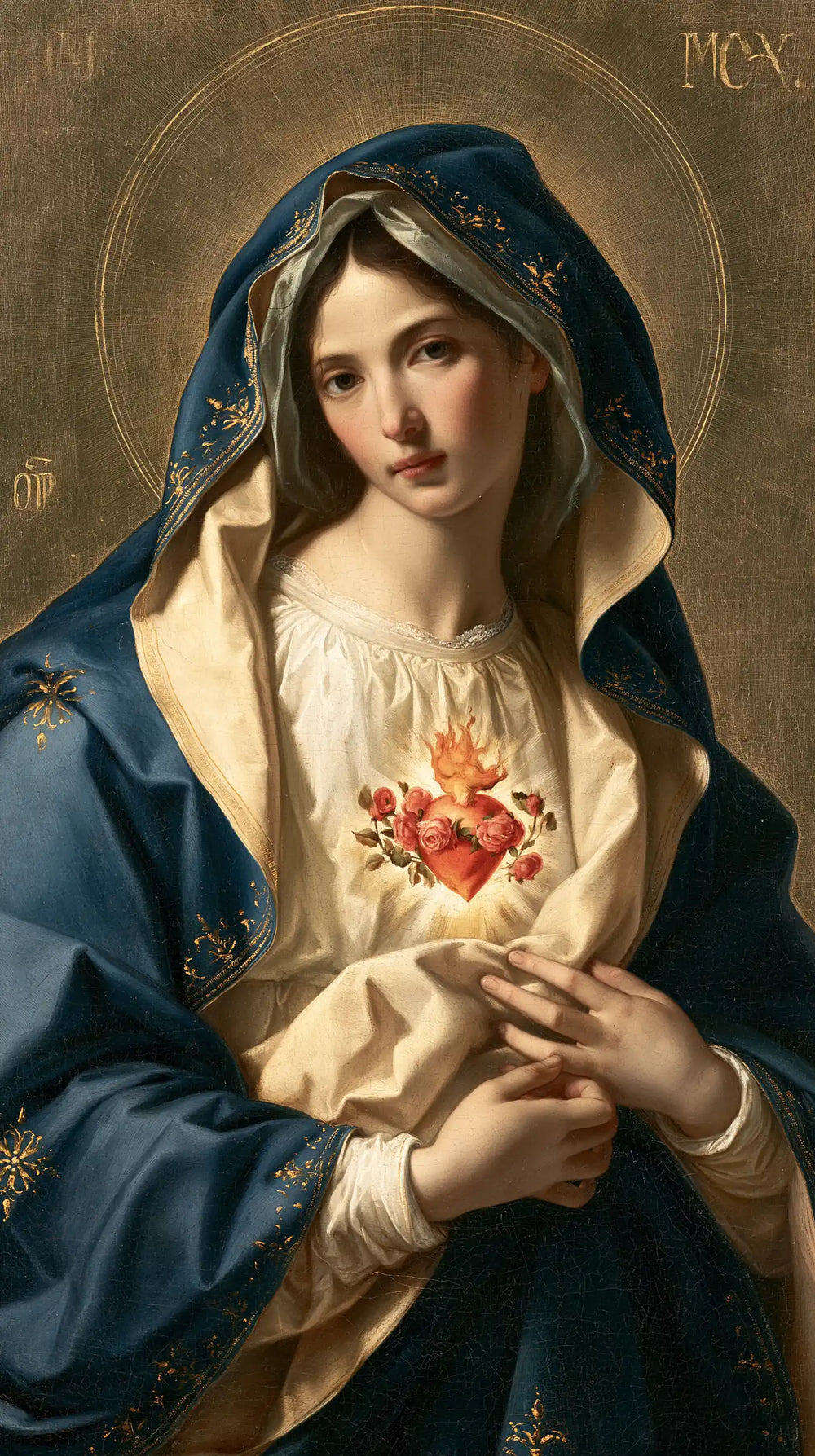 the Immaculate Heart of Mary in Florentine Renaissance style in Florentine Renaissance style, portrait Christian artwork no. 6