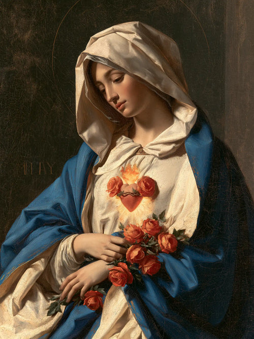 the Immaculate Heart of Mary in Florentine Renaissance style in Florentine Renaissance style, portrait Christian artwork no. 13