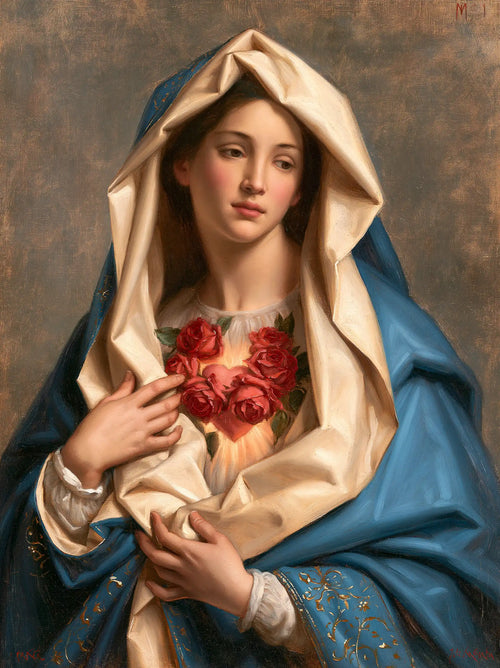 the Immaculate Heart of Mary in Florentine Renaissance style in Florentine Renaissance style, portrait Christian artwork no. 20