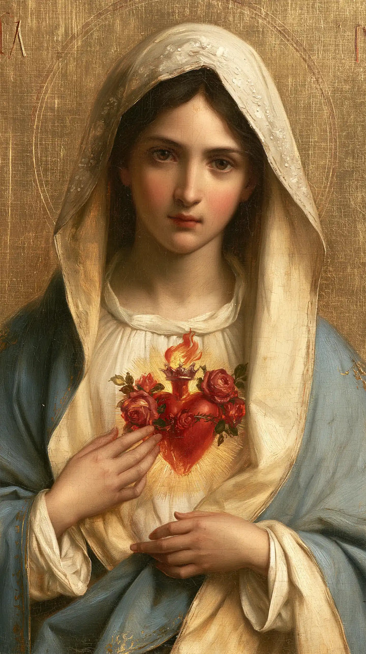 The Immaculate Heart of Mary — The Red Rose at the Edge of the Gesture
