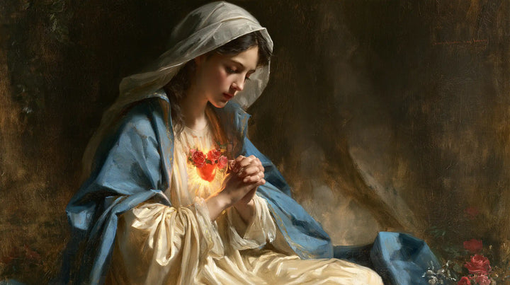 The Immaculate Heart of Mary — The Contemplative Profile in Brown Shadow