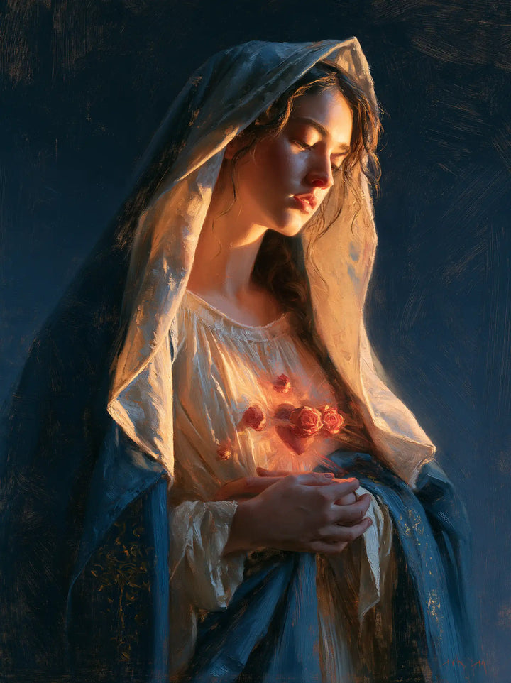 Immaculate Heart of Mary - Midnight Blue Chiaroscuro · Portrait n° 21