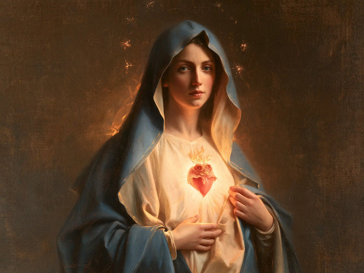 The Immaculate Heart of Mary — The Bright Ember Between Blue Folds