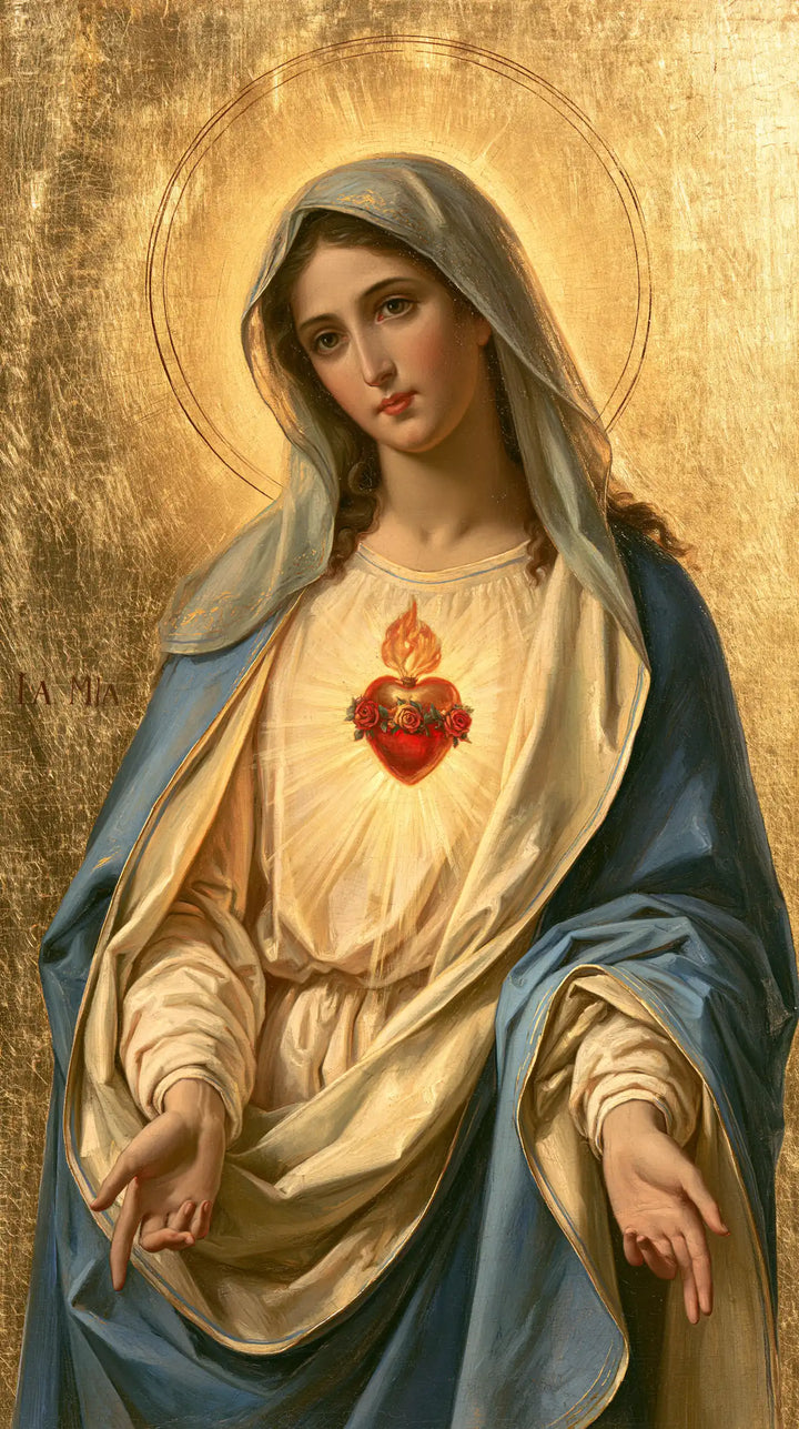 The Immaculate Heart of Mary — The Double Offering in Golden Silence