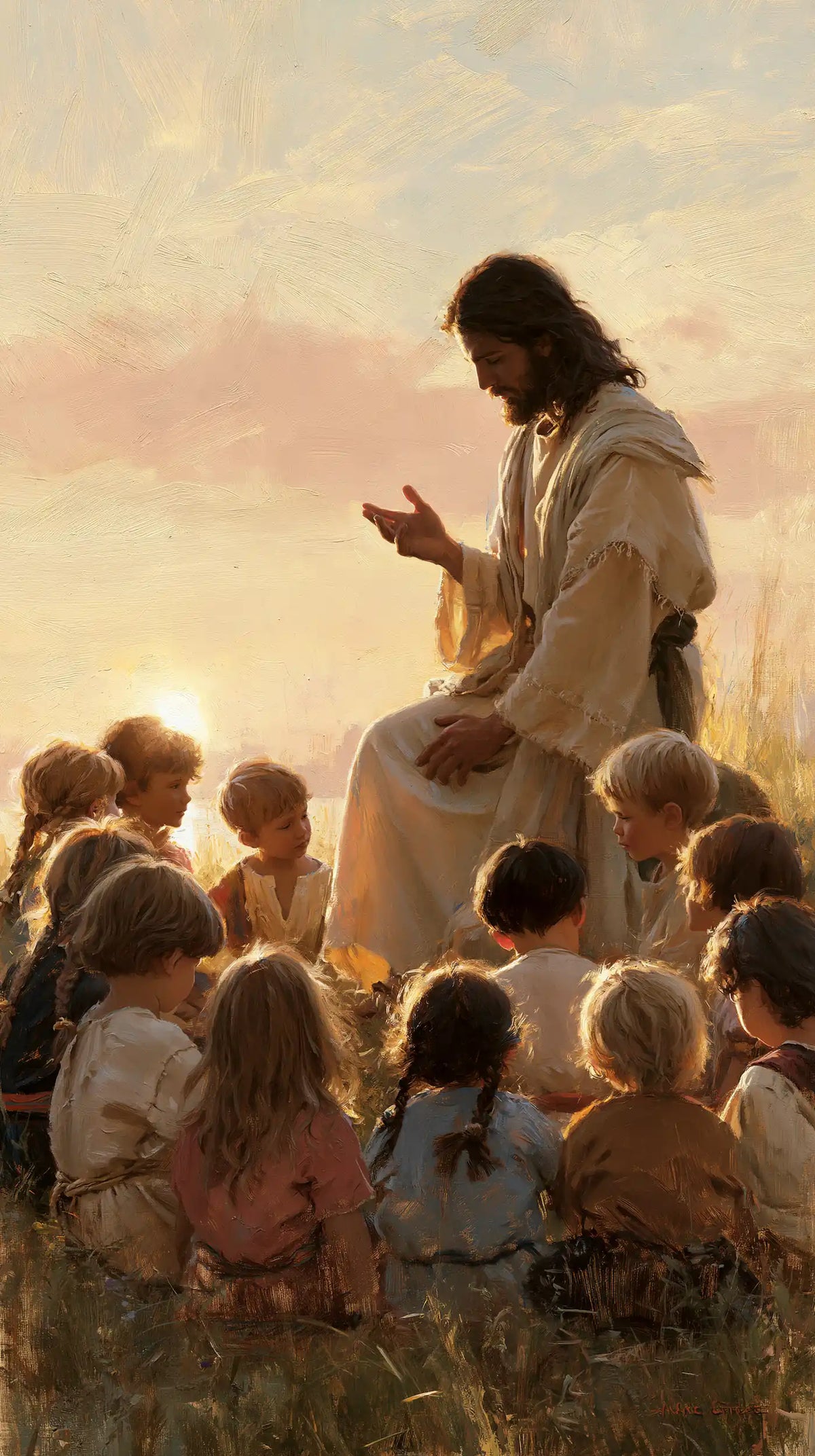 Jesus and the Children — Morning among the Little Braids
