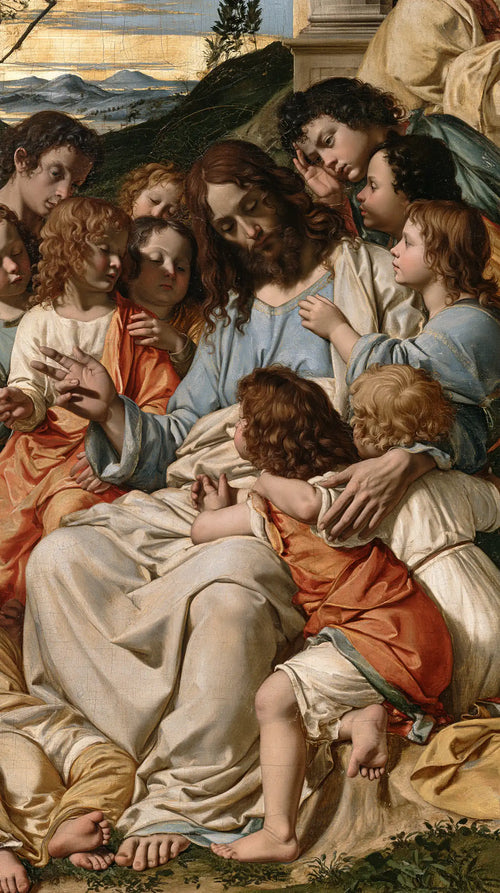 Jesus with children in Florentine Renaissance style in Florentine Renaissance style, portrait Christian artwork no. 4