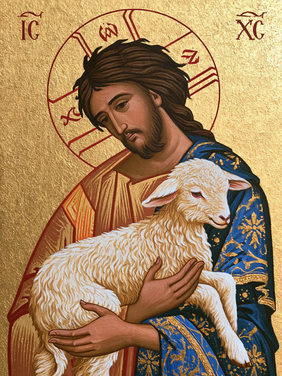 Jesus and the Lamb - Contemporary Byzantine · Portrait n° 9