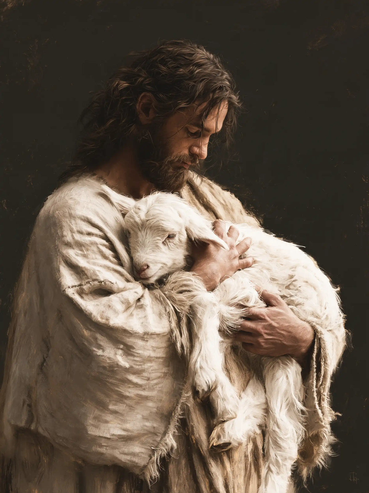 Jesus and the Lamb - Contemporary Minimalism · Portrait n° 7