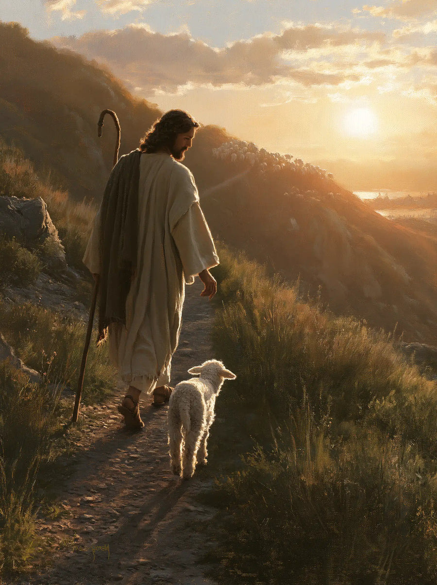 Jesus and the Lamb - Jesus Guiding the Lamb · Portrait n° 13