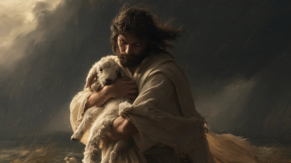 Jesus and the Lamb - Jesus Protecting the Lamb · Landscape n° 13