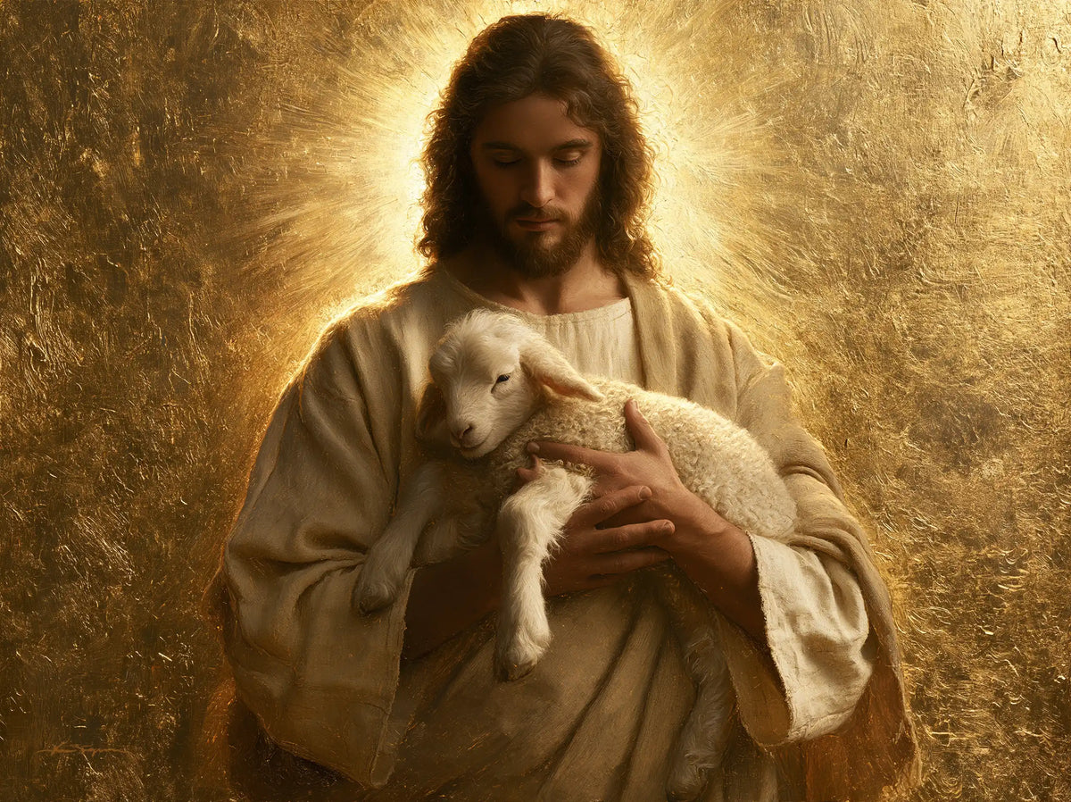 Jesus and the Lamb - Sacred Gold · Landscape n° 6