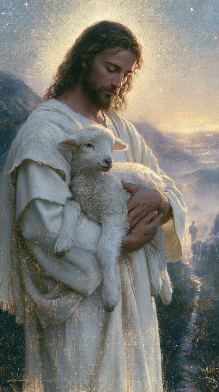 Jesus and the Lamb - Symbolist · Portrait n° 4