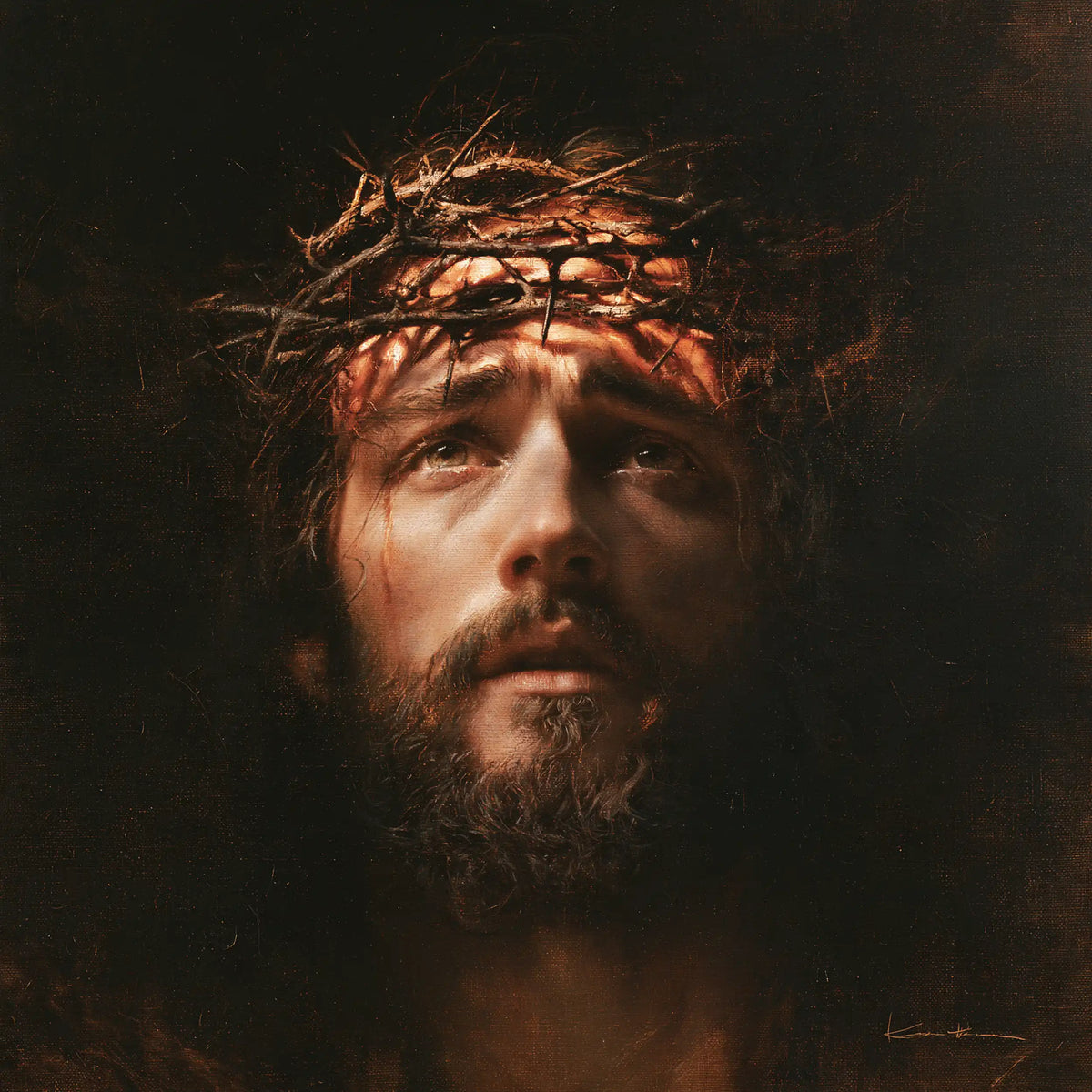 Jesus Crowned with Thorns — The Brow Girded with Russet Light
