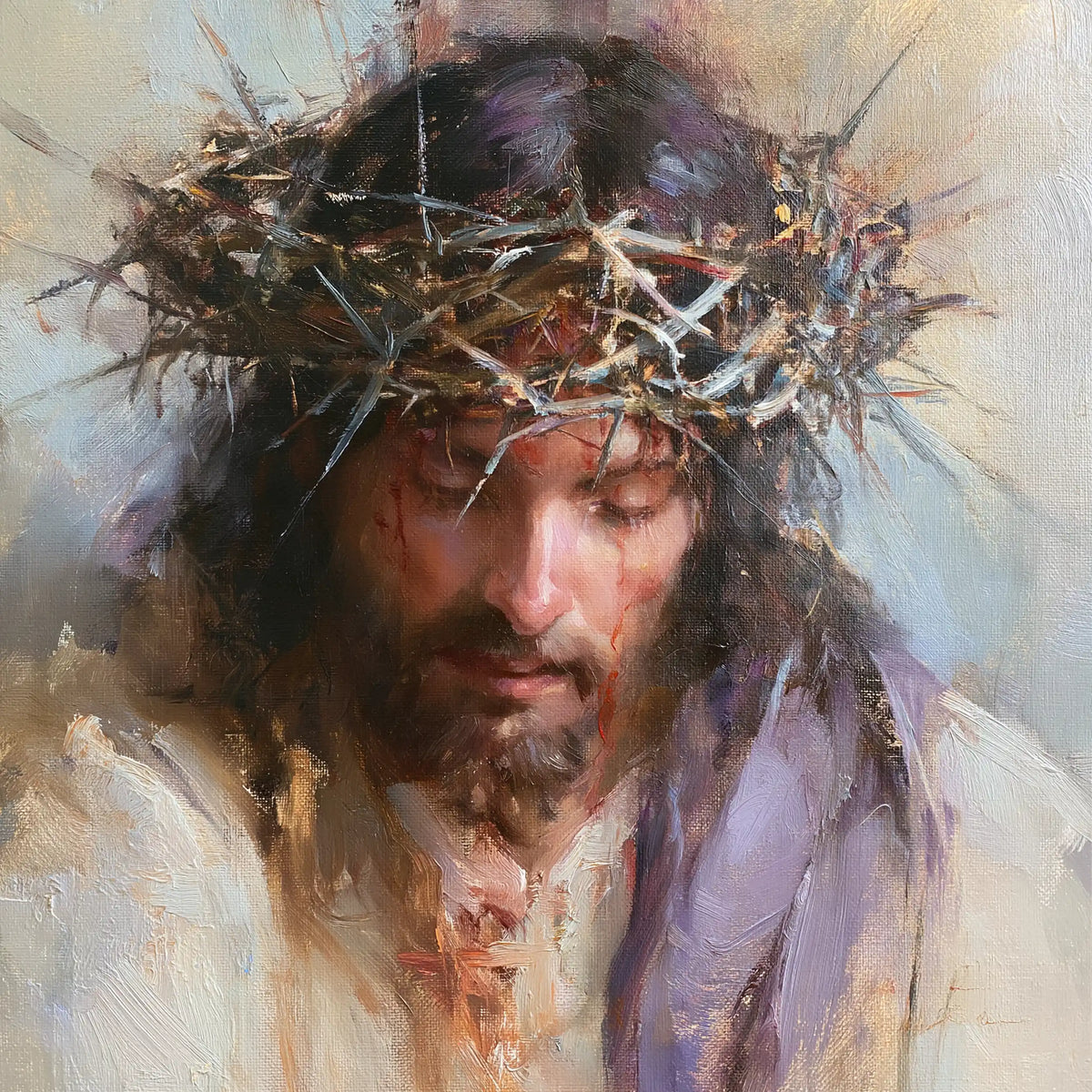 Jesus Crowned with Thorns — The Broad Crown above White Silence
