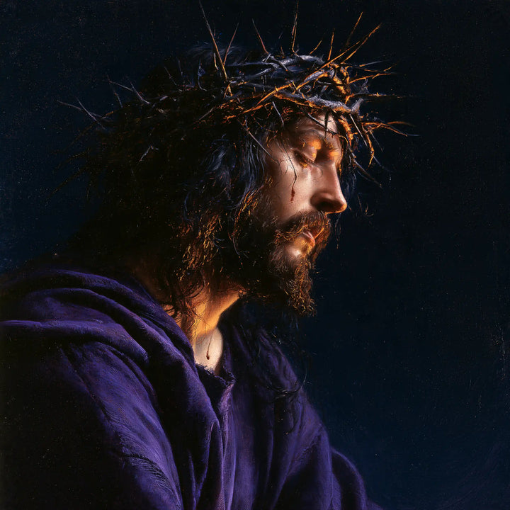 Jesus Crowned with Thorns — The Face Turned toward Blue Silence